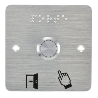 Bouton poussoir, Ø 19 mm, en acier inoxydable, précâblé, contact NO+NC sur plaque carrée