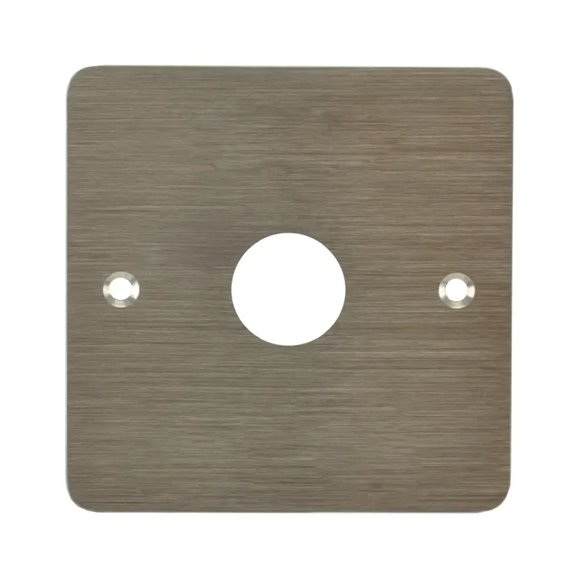 Plaque acier inoxydable  80 x 80 mm, perçage Ø 19 mm, sans marquage