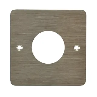 Plaque acier inoxydable  80 x 80 mm, perçage Ø 38 mm, sans marquage