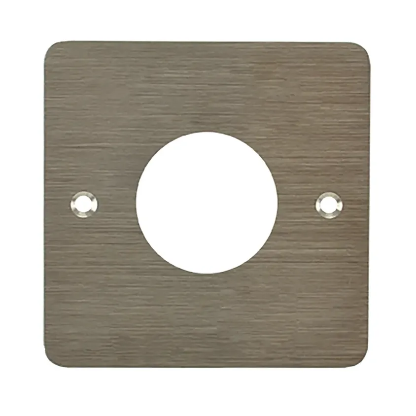 Plaque acier inoxydable  80 x 80 mm, perçage Ø 38 mm, sans marquage