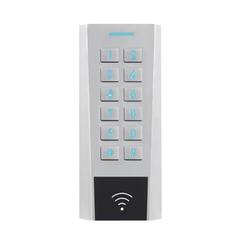 Clavier à codes / Lecteur RFID autonome avec électronique deportée AXK4, 12 à 24V, MIFARE,raccordement par câble pour le clavier