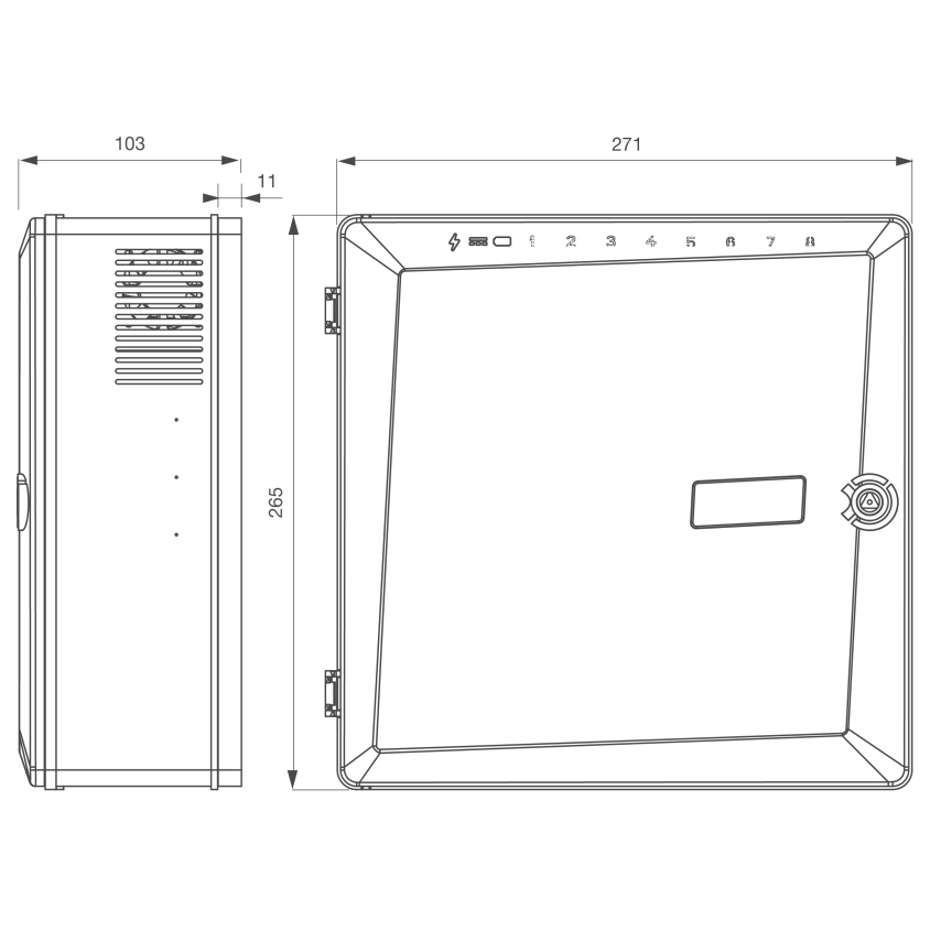 Alimentation 8 voies coffret ABS 12V 5A