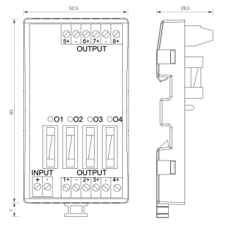 Carte multivoies fusiblées 12V/24V