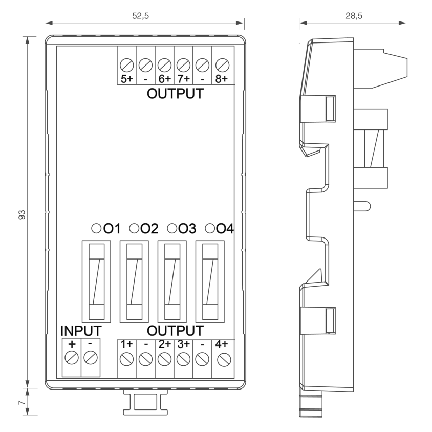 Carte multivoies fusiblées 12V/24V