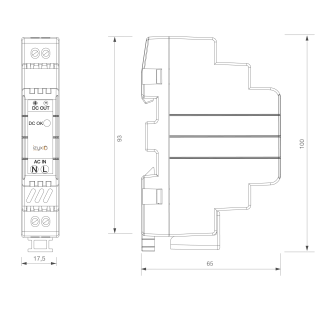 Alimentation chargeur rail DIN 24V 0,6A