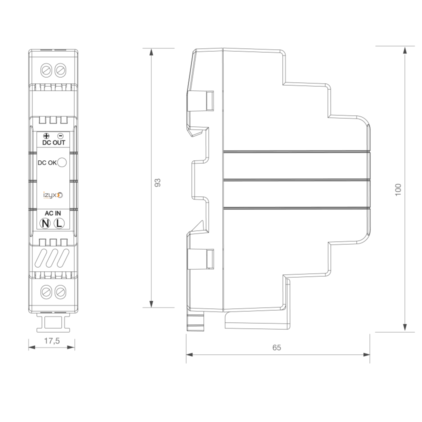 Alimentation chargeur rail DIN 24V 0,6A