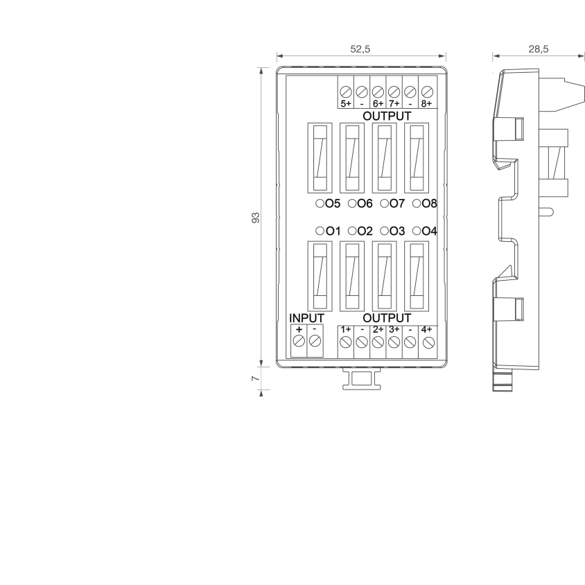 Carte multivoies fusiblées 24V/48V