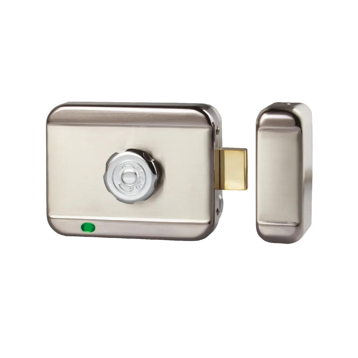 Serrure à Bouton Poussoir Kaba Simplex Avec Garniture De Sortie Et Entrée à Levier - Finition Chrome Satiné