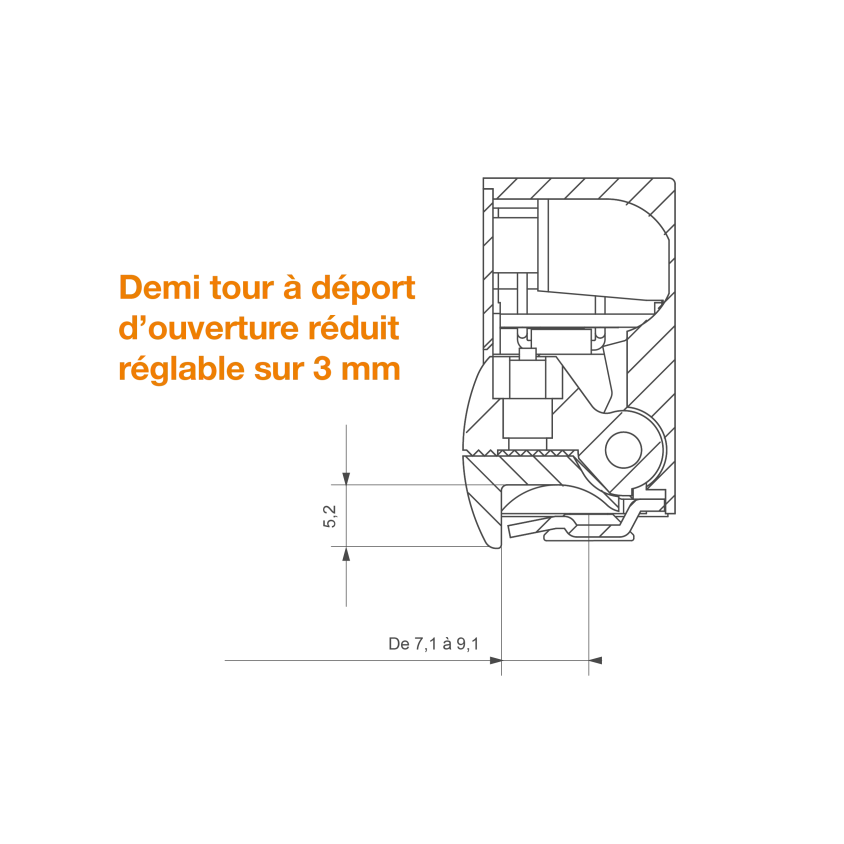 Gâche électrique à encastrer étroite S5, à émission de courant, 10-24V AC/DC