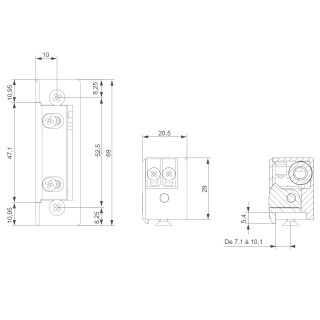 Gâche électrique à encastrer S3, à mémoire interne, 10-24V AC/DC