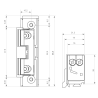 Gâche électrique à encastrer étroite S5 LG, à mémoire, 10-24V