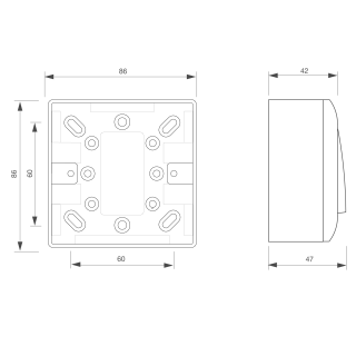 Bouton poussoir ABS, en applique