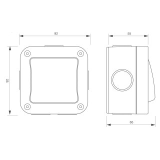 Bouton poussoir IP 66, en applique