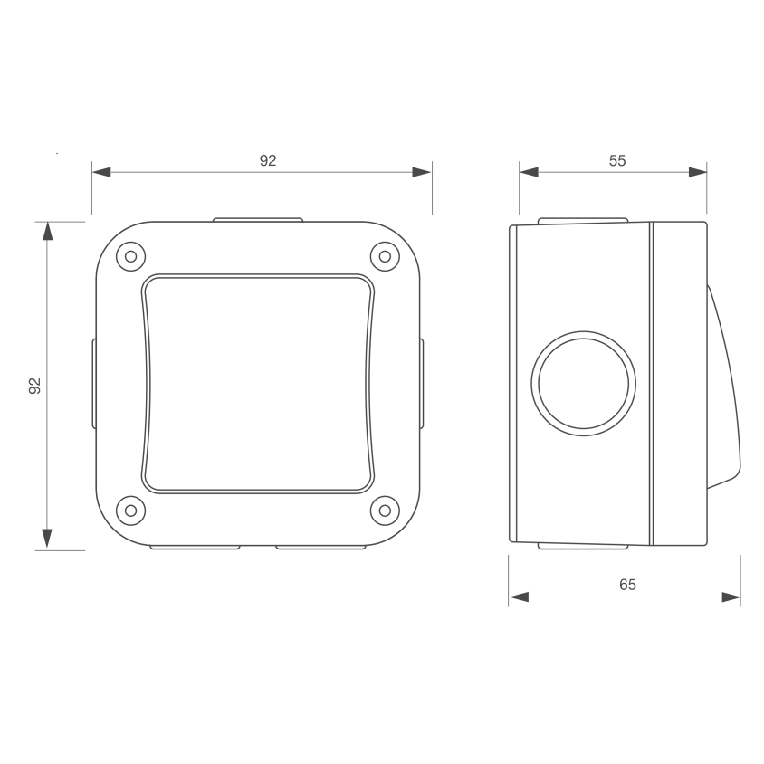 Bouton poussoir IP 66, en applique