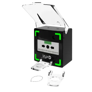 Déclencheur manuel NOIR 3 contacts, lumineux et sonore