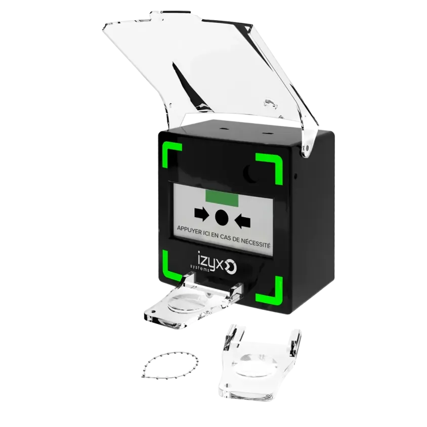 Déclencheur manuel NOIR 3 contacts, lumineux et sonore