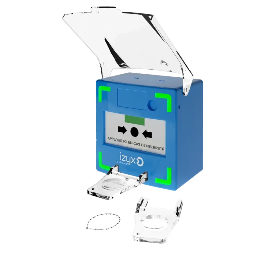 Déclencheur manuel BLEU 3 contacts, lumineux et sonore