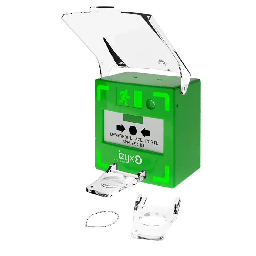 Déclencheur manuel VERT 3 contacts, lumineux et sonore