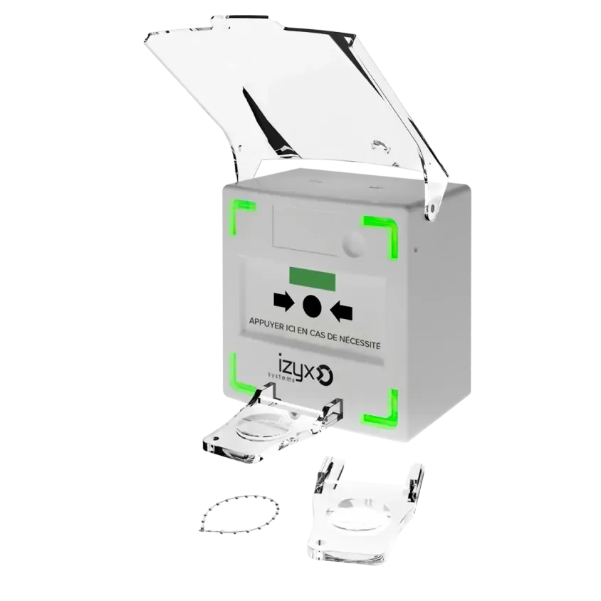 Déclencheur manuel BLANC 3 contacts, lumineux et sonore