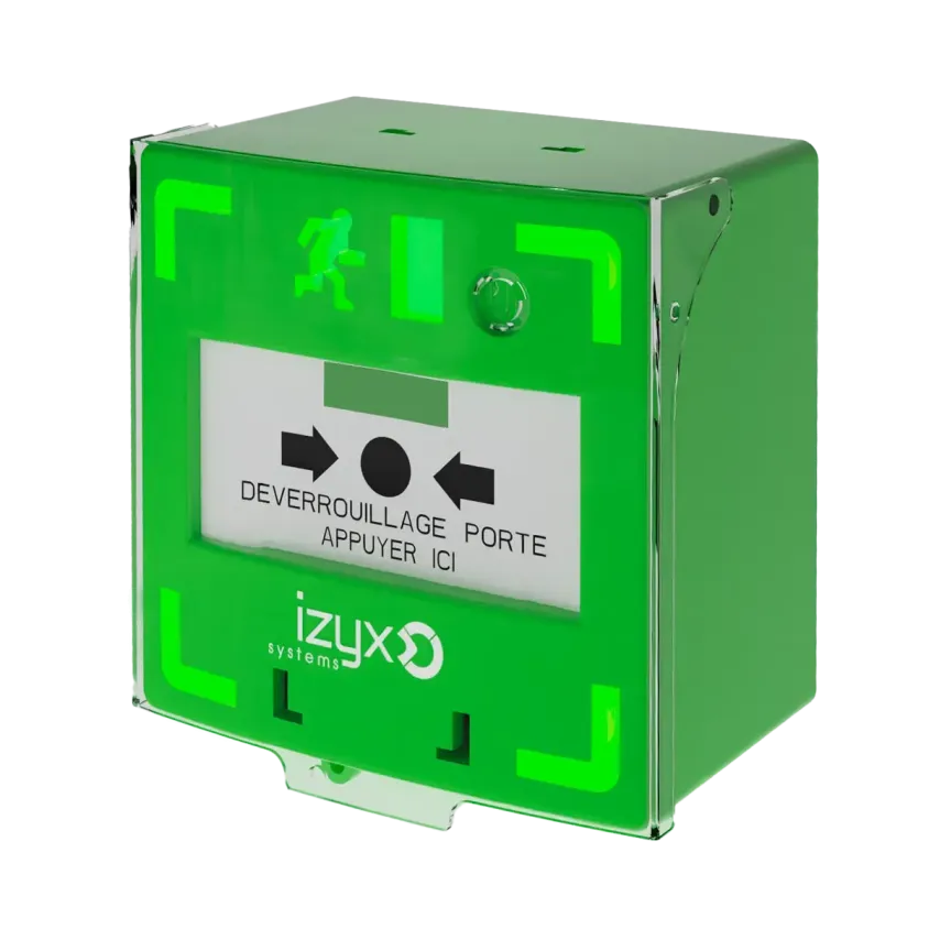 Déclencheur manuel VERT 3 contacts 12 à 24 V DC, lumineux et sonore| Izyx Systems