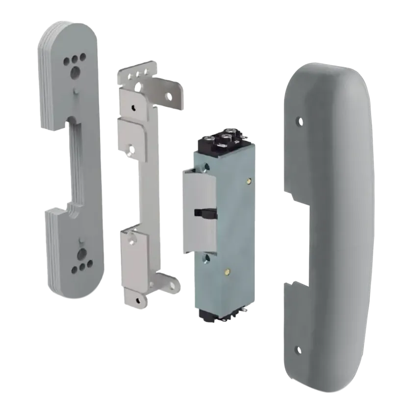 Gâche électrique en applique pour barre antipanique, à émission de courant, 24V AC/DC