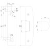 34AYB86W, Gâche électrique, applique pour barre anti-panique Série 4A, rupture de courant, 24V DC, plan technique| IZYX SYSTEMS - izyx system -4