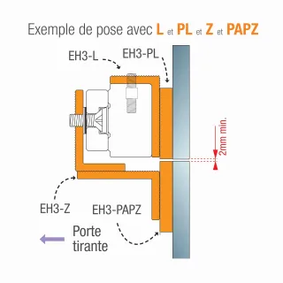 Support de contreplaque en aluminium pour séries EMM600 / EMS600