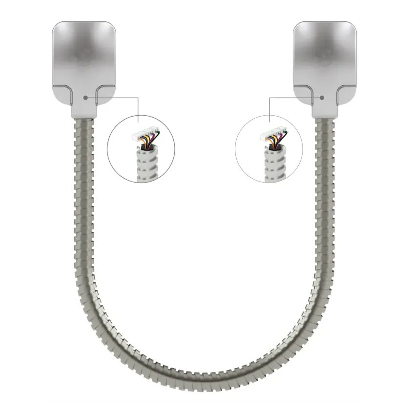 Passage de câble antivandale en applique avec borniers, longueur 40 cm, gaine acier zingué, IP64