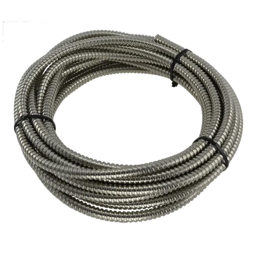Passage de câble en rouleau de 10 m,  Ø intérieur 9,5 mm, Gaine en acier zingué