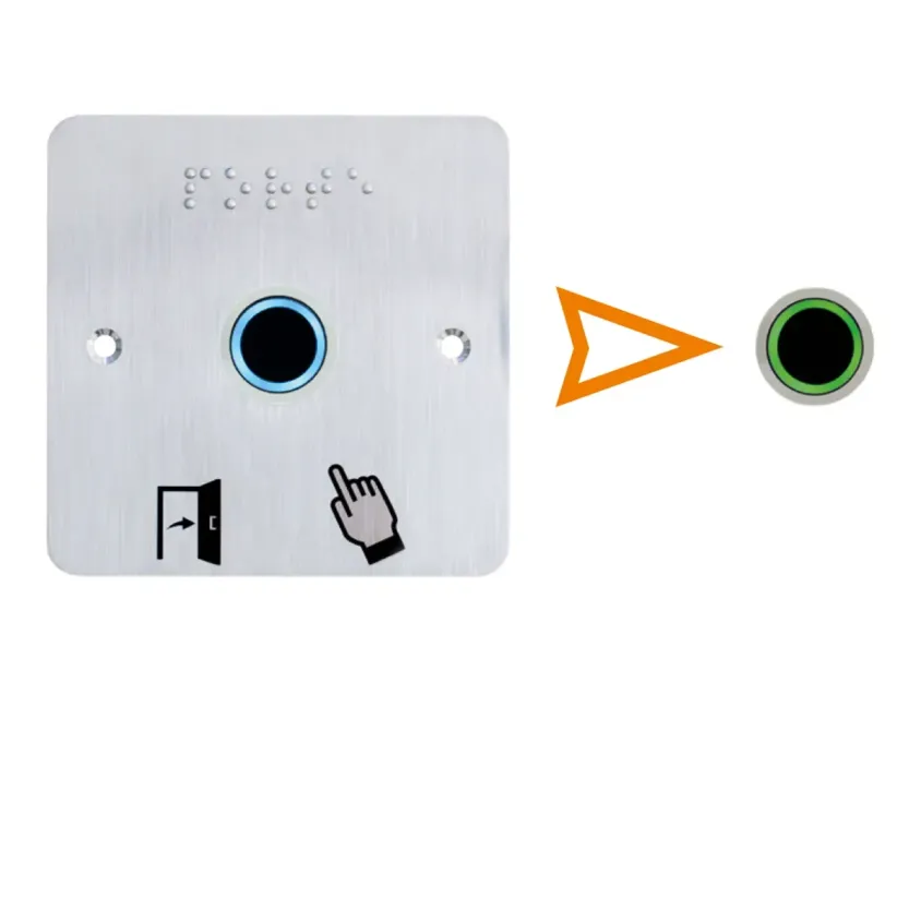 Capteur infrarouge, Ø 19 mm, sans contact , avec buzzer, sur plaque carrée, 12 à 24 V