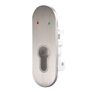 Contacteur à clé profil étroit, à encastrer, mode impulsionnel, LEDs rouge/vert, 12/24V DC