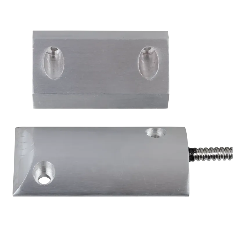 Contact magnétique sabots en aluminium, 1 contact NO (2 fils), raccordement par câble