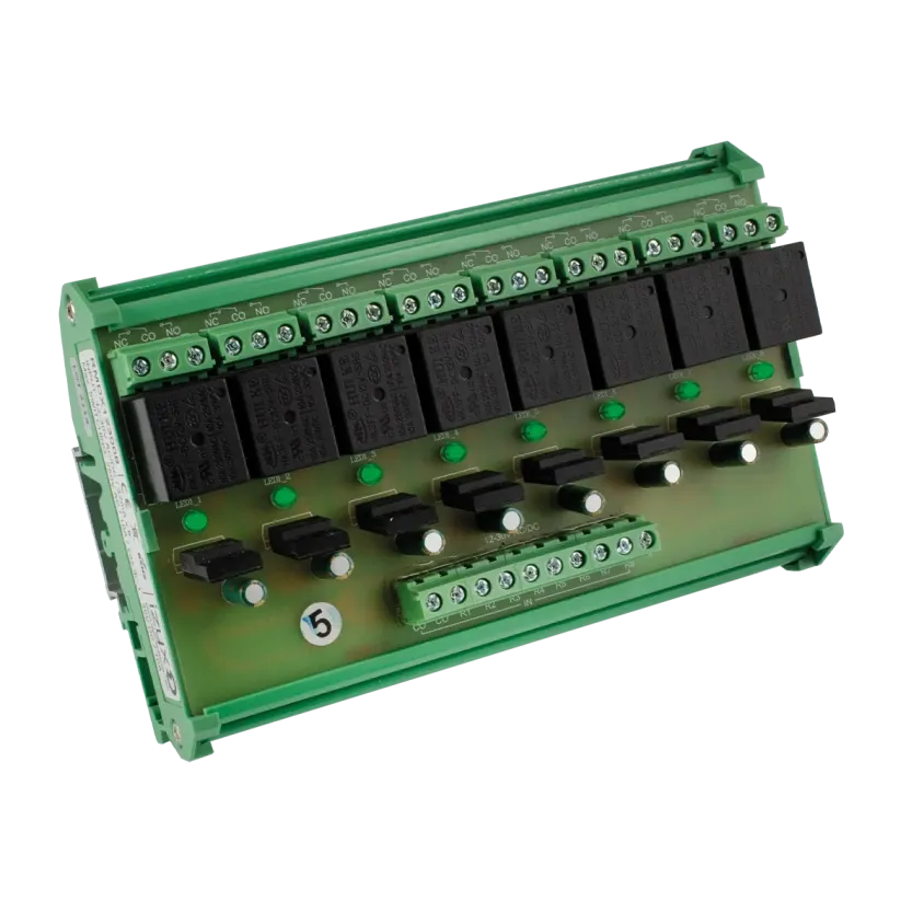 Module relais rail DIN, 12-30V AC/DC, 8 relais
