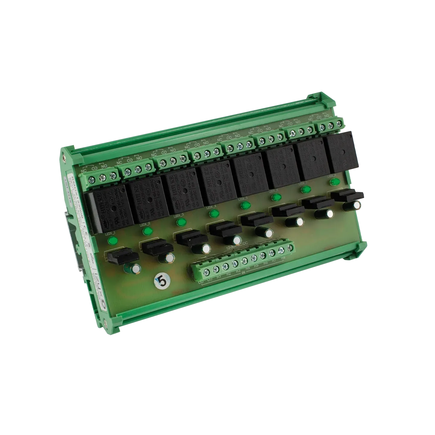 Module relais rail DIN, 12-30V AC/DC, 8 relais - Modules relais rail ...
