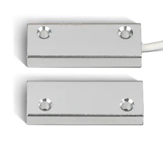 Contact magnétique en aluminium en applique, 1 contact NO (2 fils), raccordement par câble