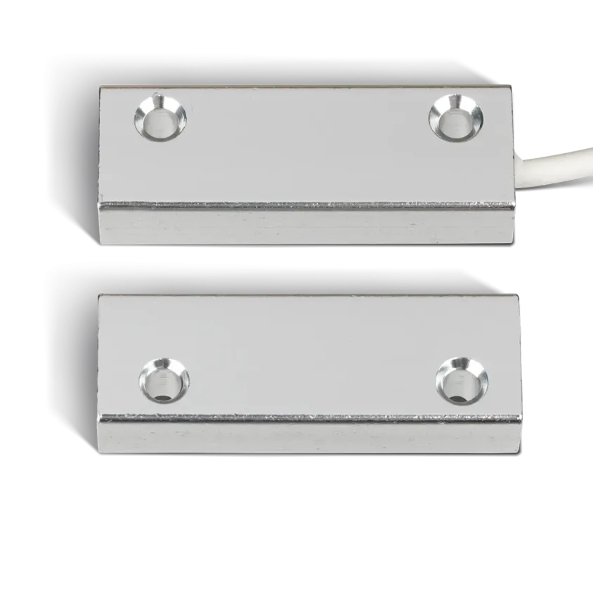 Contact magnétique en aluminium en applique, 1 contact NO (2 fils), raccordement par câble