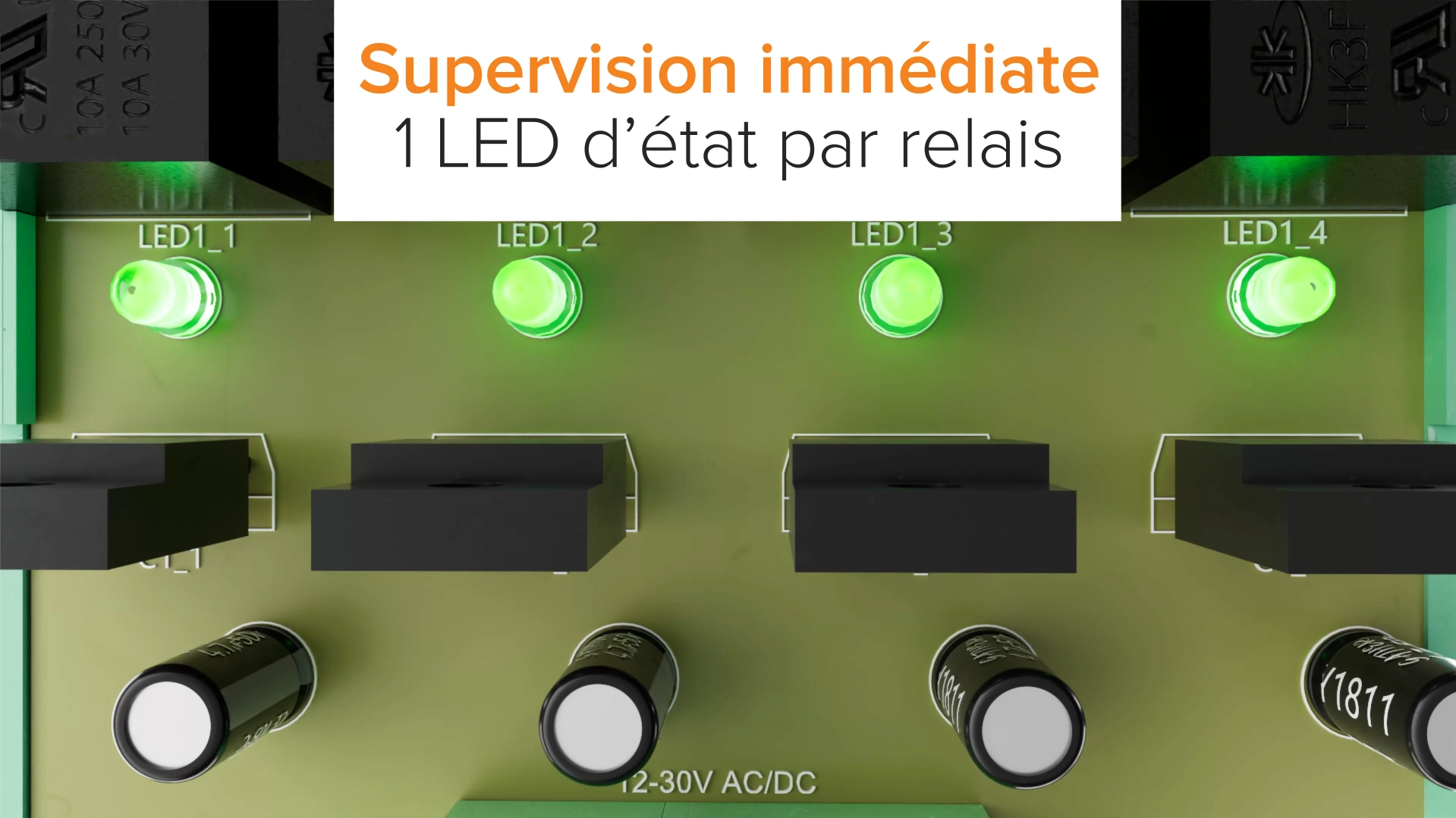 Modules relais rail DIN 1 LED d'état par relais vous assurant en un clin d'oeil le bon fonctionnement de tous vos dispositifs
