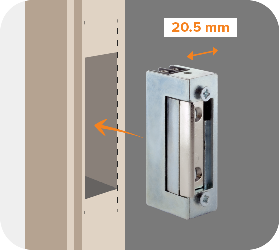 Schéma Gâche électrique à encastrer profil standard | IZYX-SYSTEMS