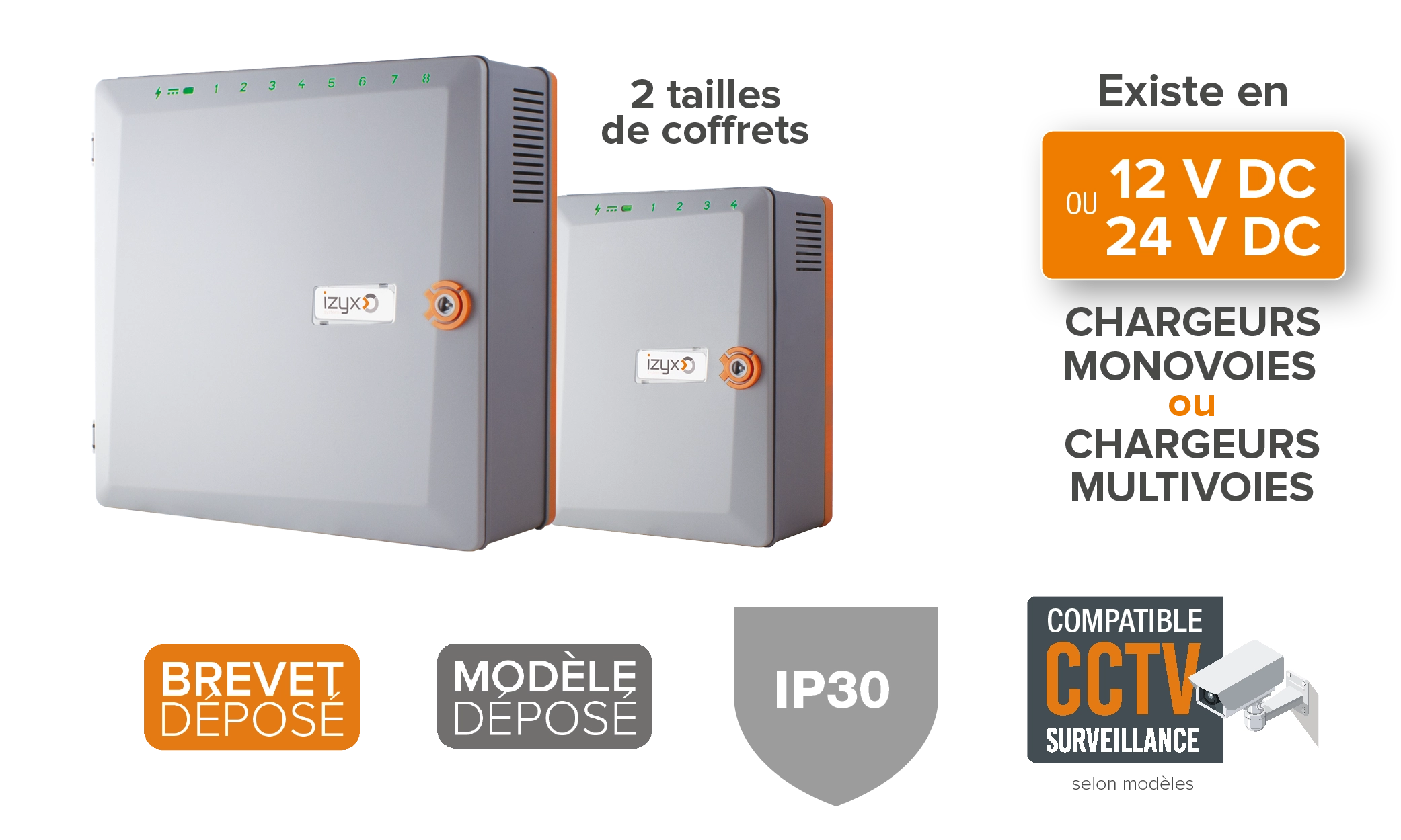 Alimentations chargeurs en coffret ABS-2 tailles de coffrets|IZYX-SYSTEMS